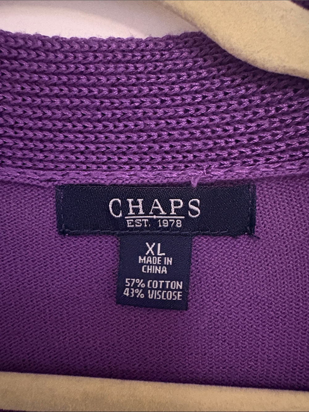 Chaps Purple Open-Front Knit Cardigan - Picture 2 of 3